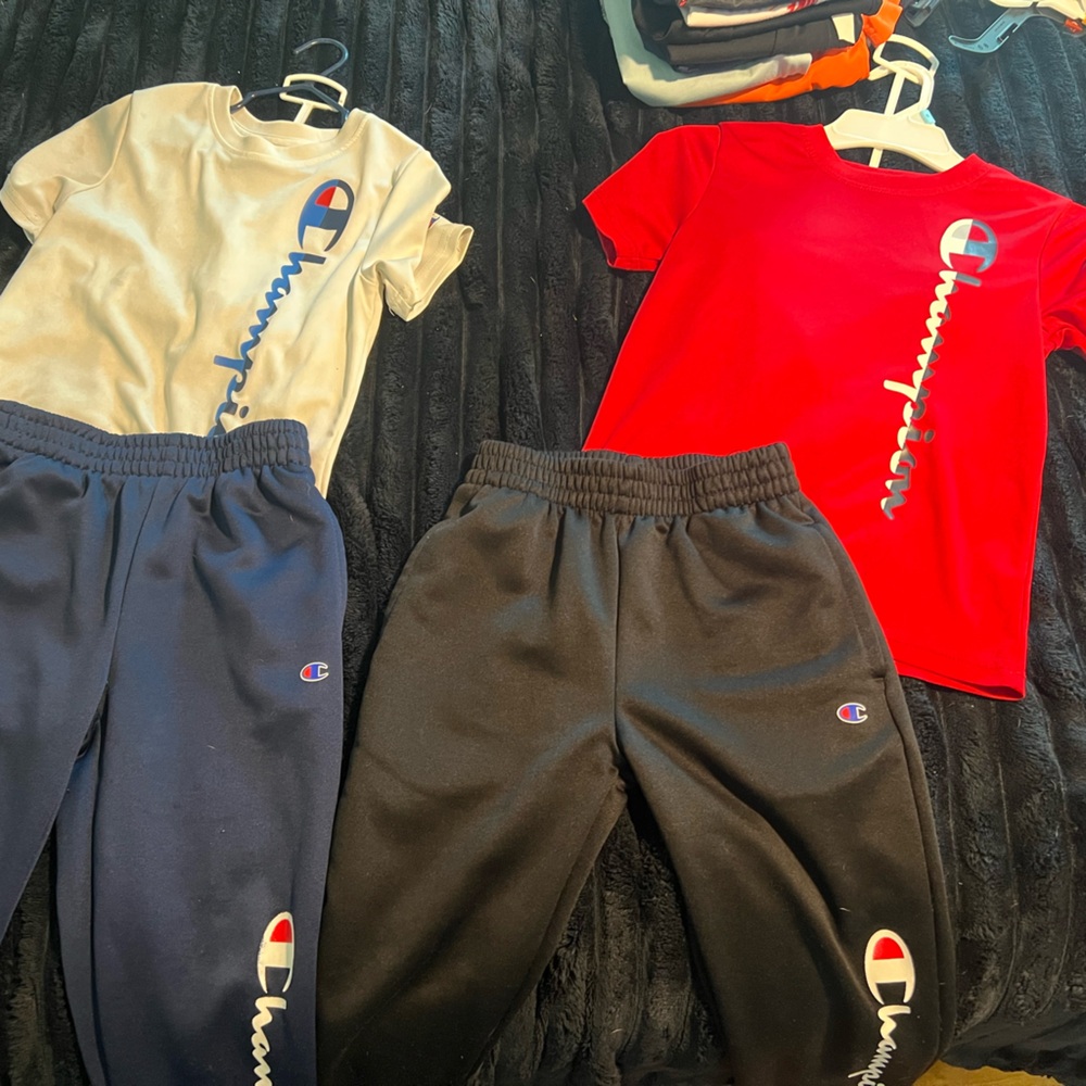 Champion Kids' Logo Jogger Set - Navy, Black, and Red